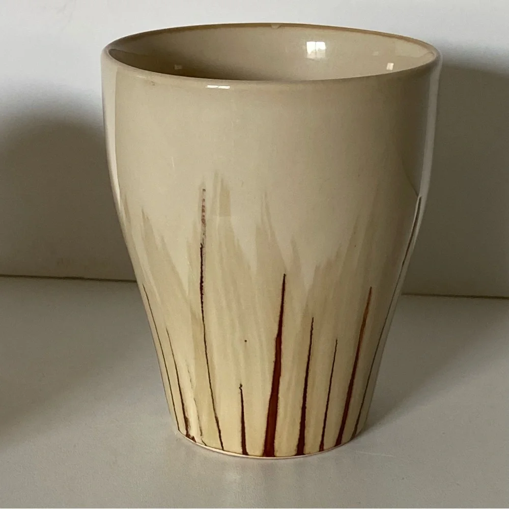 Pier 1 Imports Sanctuary Mugs Stoneware Set Of 2 Coffee Cups Mug Cup Beige